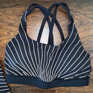 Lululemon X Barry’s Black White Reflective Stripe Energy Bra 2